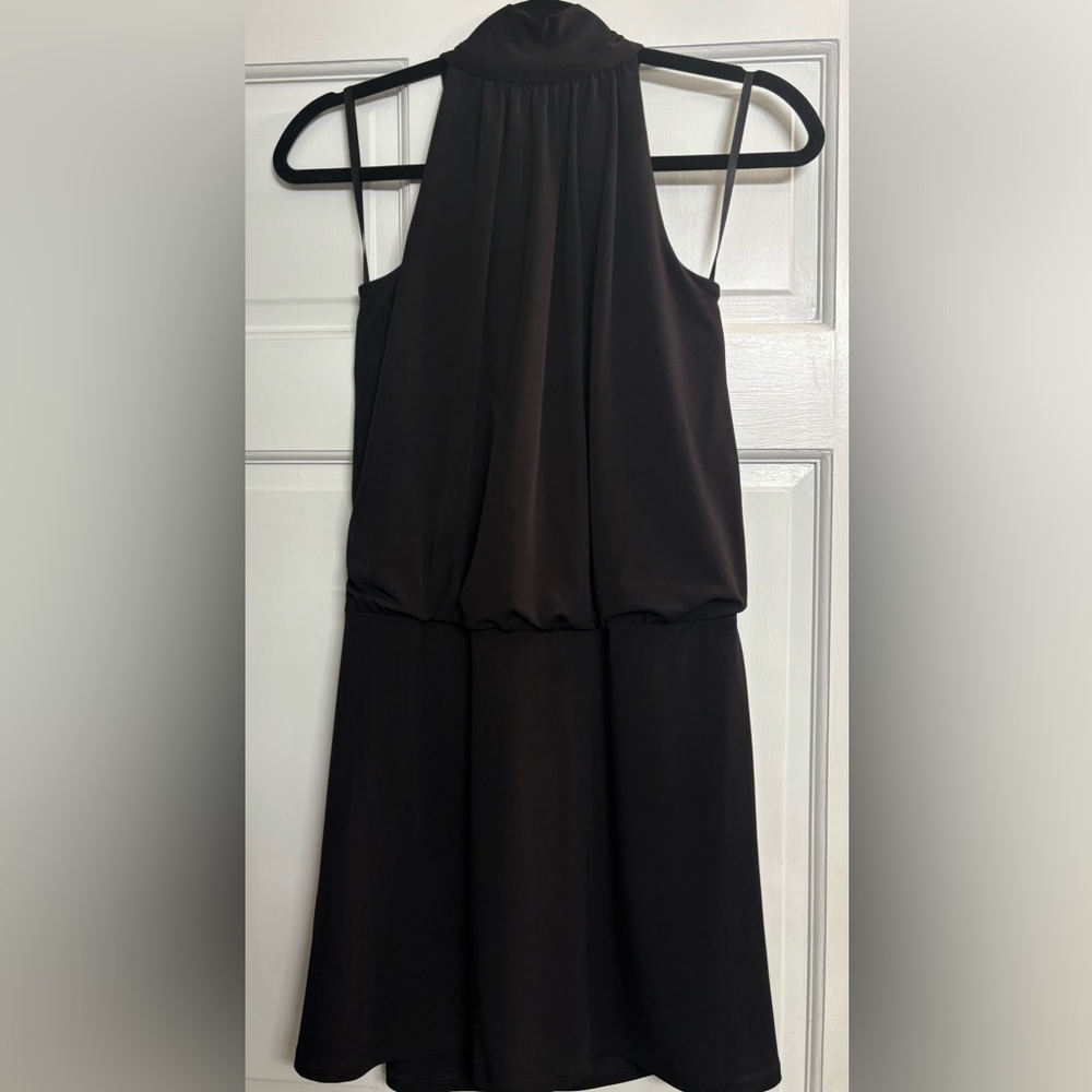 White House Black Market Black Sleeveless Halter‎ Dress S